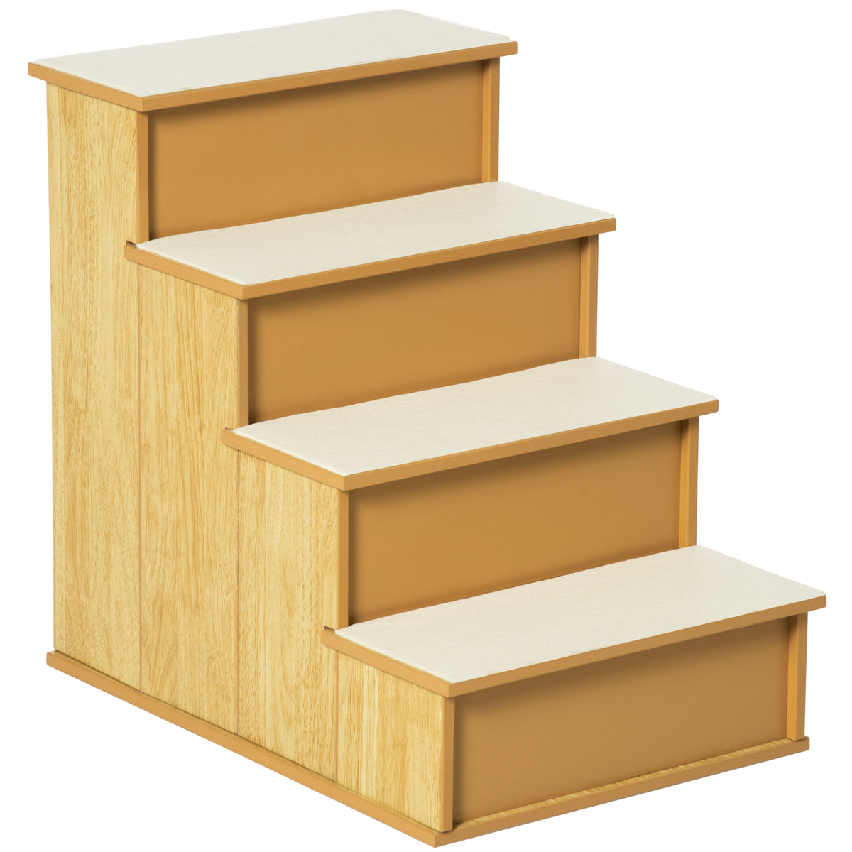 Haustiertreppe, f¨¹r Hunde/Katzen, 4-stufig, Kurzpl¨¹sch, bis 30 kg, 40 x 59 x 54,2 cm, Natur