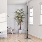 260cm Floor To Ceiling Cat Tree for Indoor Cats w/ Three Platforms Activity Centre - Grey