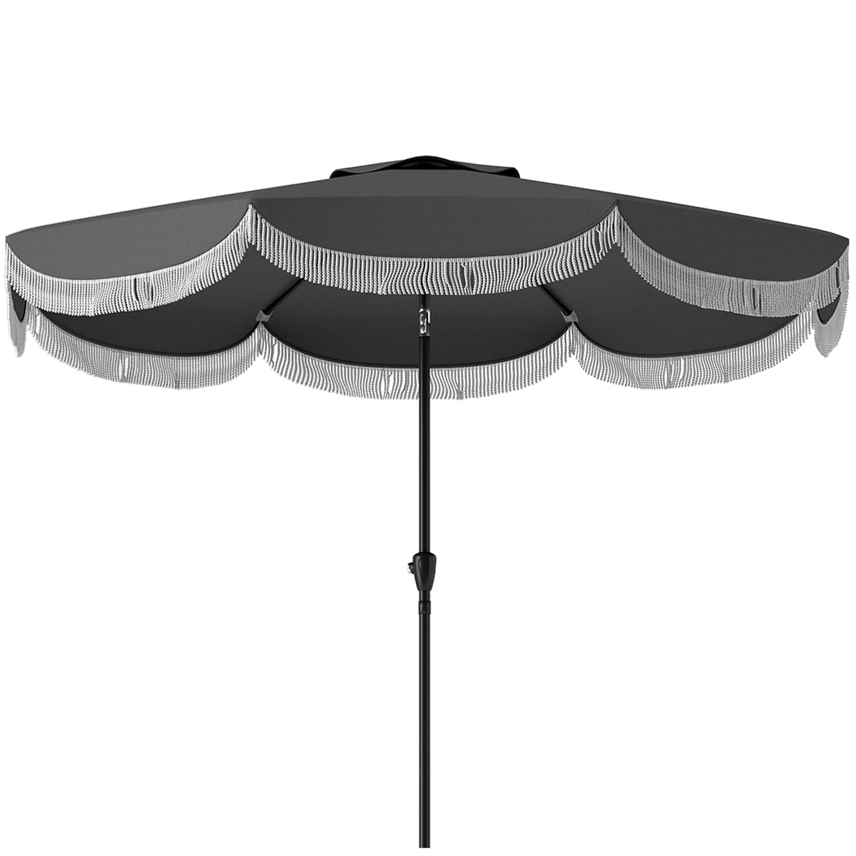 Sonnenschirm ?269 cm, UV Schutz Sonnenschirm achteckig Balkonschirm Sonnenschutz f¨¹r Garten, Dunkelgrau