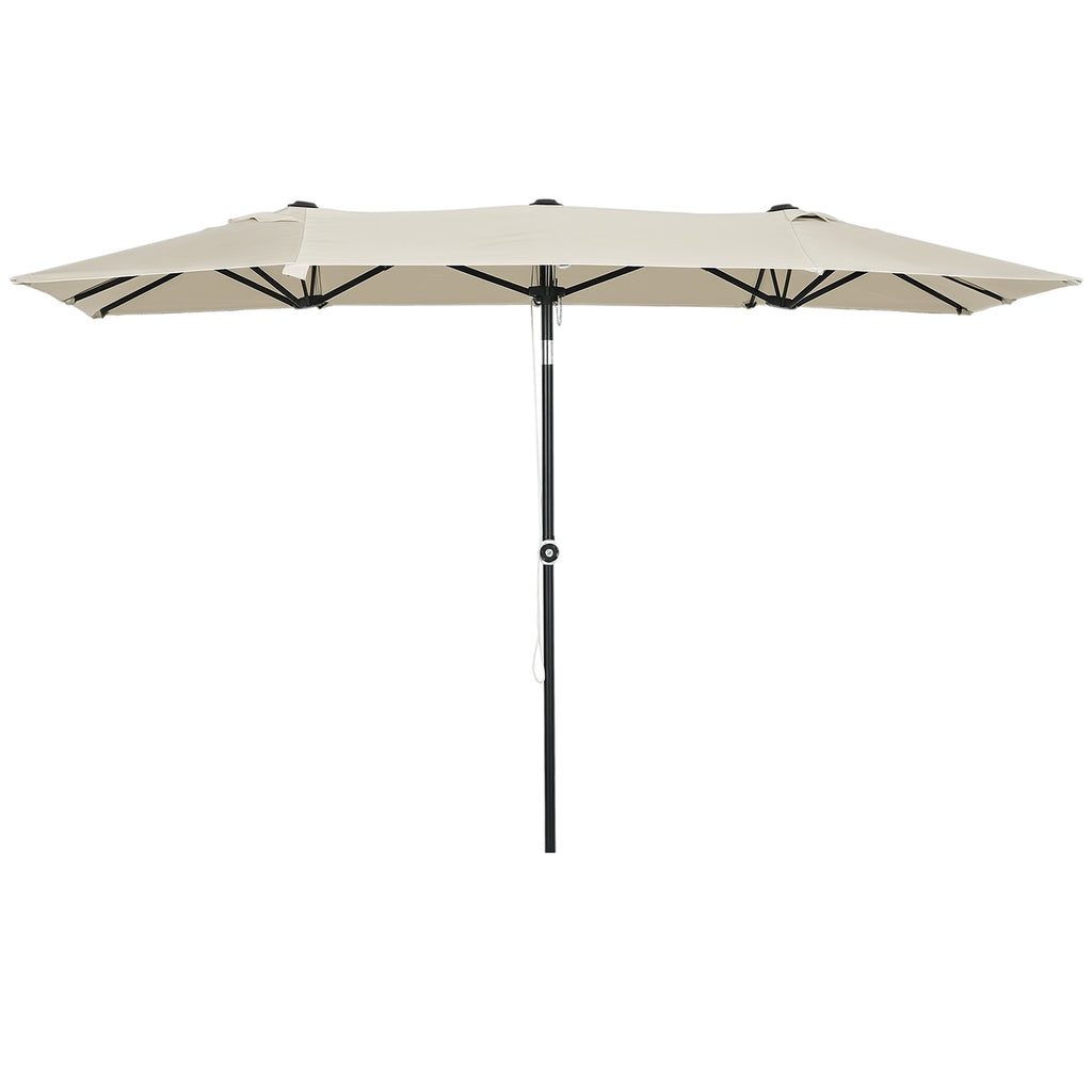 Gro?er Sonnensschirm, h?henverstellbar, neigbar, 150x295x170-214 cm, Creme
