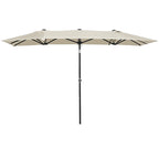 Gro?er Sonnensschirm, h?henverstellbar, neigbar, 150x295x170-214 cm, Creme