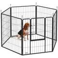 6 Panels Dog Playpen, Portable Detachable Puppy Pen with Door, for Large Dogs, 100cm High, Black