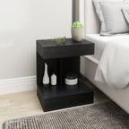 Nachttisch, Beistelltisch mit Schublade und Ablagefach, Moderner Sofatisch mit Regal f¨¹r verschiedene R?ume, Schwarz