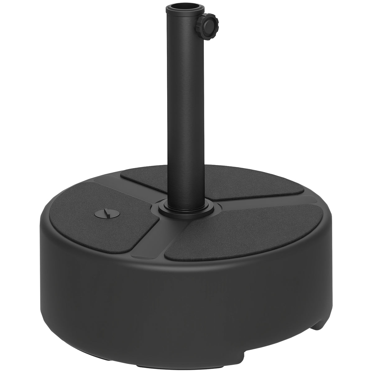 Sonnenschirmständer aus HDPE Befüllbar Schirmständer 18kg/20kg mit Sand Wasser, Rund Schwarz