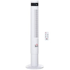 Turmventilator, Standventilator mit 3 Belüftungsstufen, Fernbedienung, 50W Ventilator mit 12H Timer, LCD-Anzeige, 85° Oszillation, für Schlafzimmer, Weiß