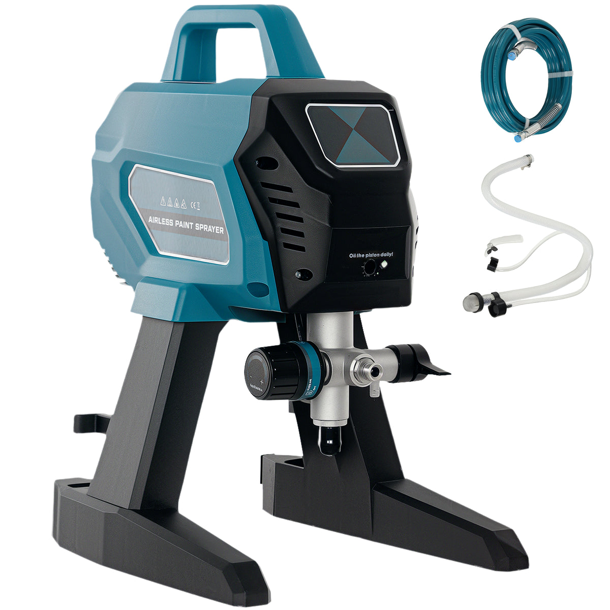 Farbspr¨¹hsystem, 700 W Lackierpistole Elektrisch, 200 bar Farbspr¨¹hger?t mit 1,5 L/min Durchfluss, 33 x 26 x 41 cm, Blau