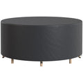 Round Garden Furniture Cover, Waterproof Garden Table Cover, 420D Heavy Duty Oxford for Outdoor, Dia.214 x 70 cm, Black