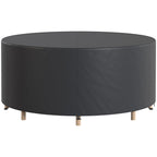 Round Garden Furniture Cover, Waterproof Garden Table Cover, 420D Heavy Duty Oxford for Outdoor, Dia.214 x 70 cm, Black