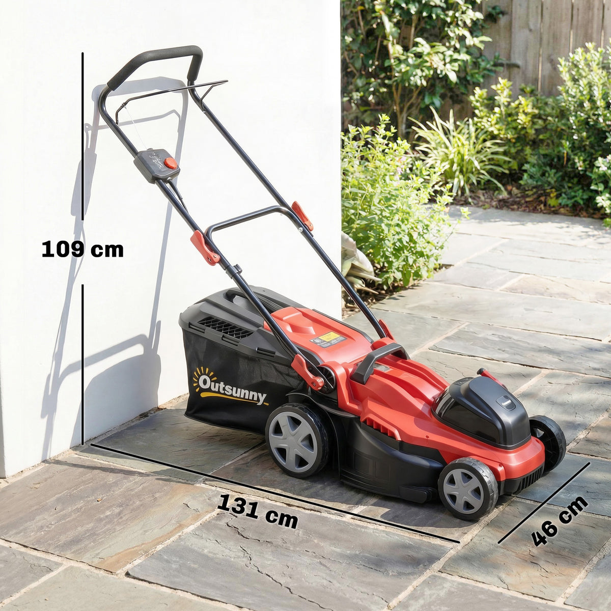 Elektro Rasenmäher 800 W 40 cm Schnittbreite mit 45L Fangkorb