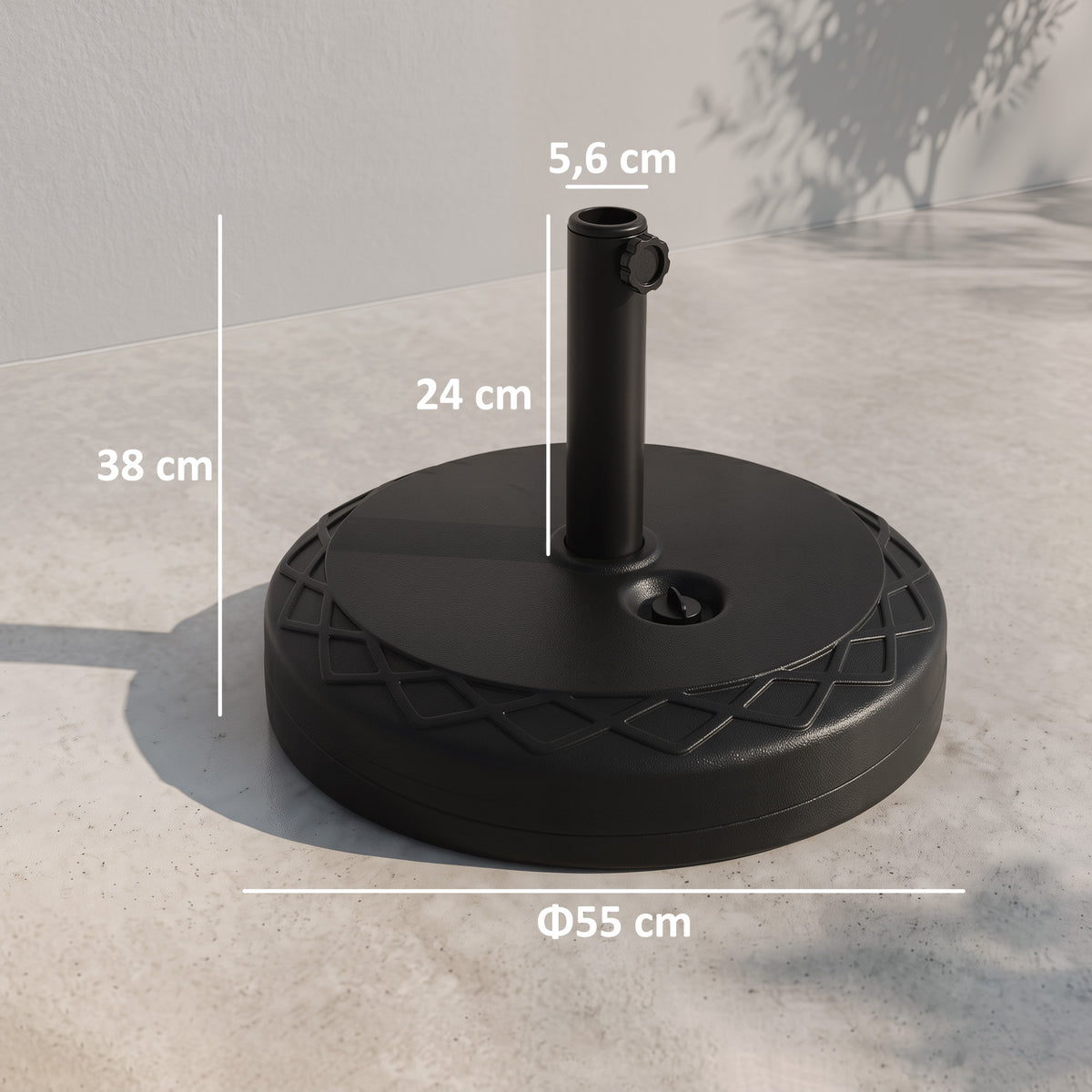 Sonnenschirmst?nder Sonnenschirmhalter, wetterbest?ndig, bef¨¹llbar, ?55 x 38H cm, Schwarz