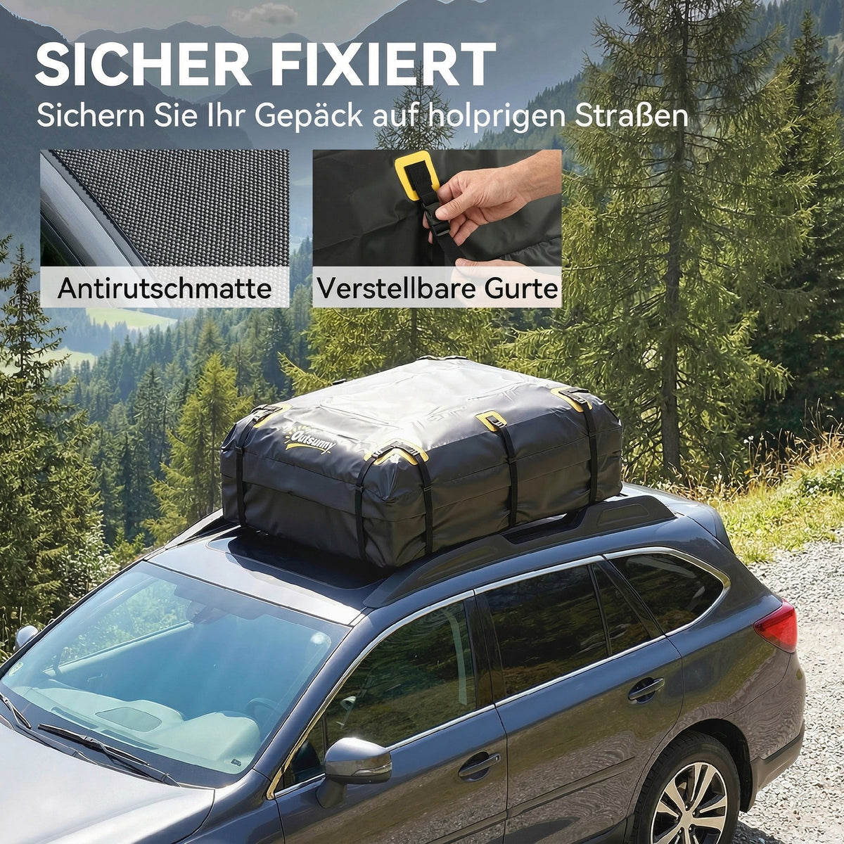 Auto Dachbox 21 Kubikfuß Faltbar Wasserdicht für Fahrzeuge