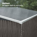 7.5 x 4.3ft Metal Garden Storage Shed, Waterproof Outdoor Shed with Triple Lockable Door, Gloves, Vents, Light Grey