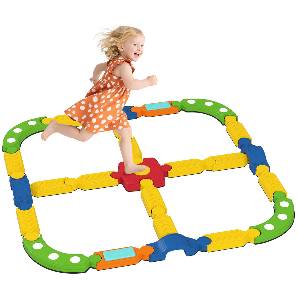 Balancebalken f¨¹r Kinder, interaktives Gestell, rutschfest, Kunststoff, Bunt