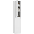 Wandmontierter Badezimmerschrank, lackierte Oberfl?che, 6 Regale, MDF, Wei?