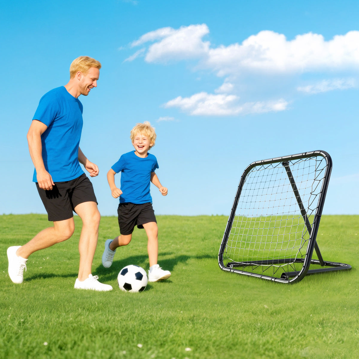 Angle Adjustable Rebounder Net Goal Training Set Football, Baseball