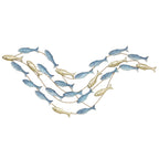 Wandkunst aus Metall, Fischdesign, rostbest?ndig, moderner Stil, elegant, Hellblau