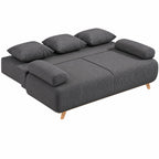 Schlafsofa mit verstellbarer Rückenlehne, Bettfunktion, verstecktem Stauraum und Cordbezug, Grau