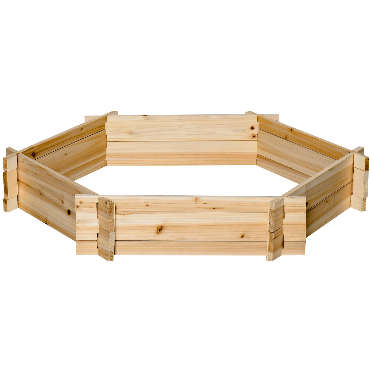 Hochbeet sechseckig DIY Pflanzkübel Pflanzkasten aus Holz für Garten Balkon Natur 100 x 92 x 16 cm