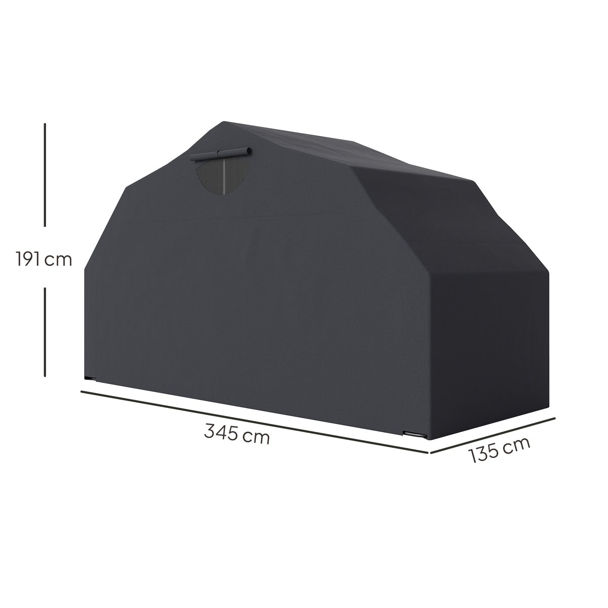 Motorrad Abdeckplane Faltbar Outdoor Motorradabdeckung Wasserdicht Winterfest XXL 345cmx135cmx191cm Schwarz