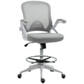 B¨¹rosessel, Schreibtischstuhl, Stehfunktion, mit Fu?ablage, drehbarer Sitz, Stahl, schwarz, 64 x 60 x 106-126cm