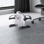 Mini Exercise Bike, Portable Pedal Exerciser, Under Desk Bike with LCD Display for Legs and Arms Training, Silver Tone