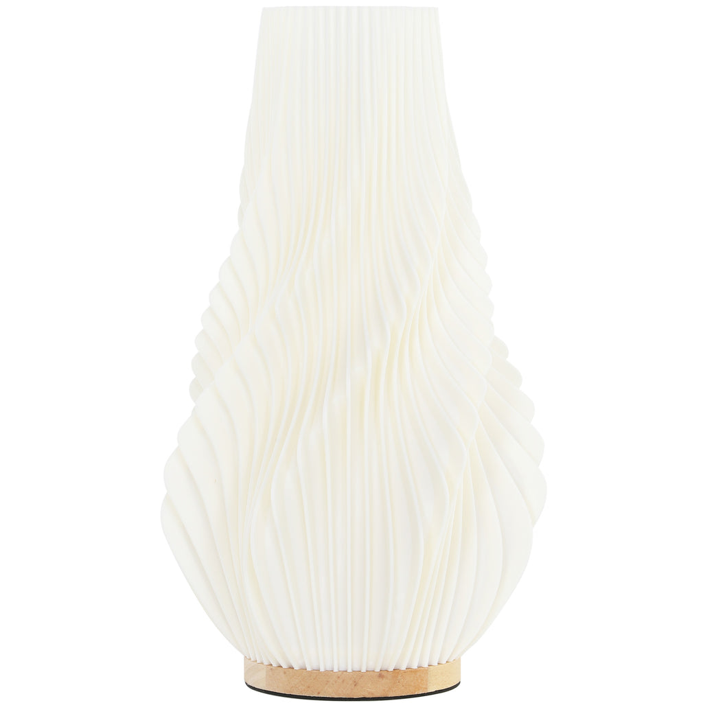 Smart Tischlampe mit App-Steuerung, Alexa-kompatibel, Kunststoff, Holz, Weiß
