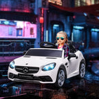 Kinder-Elektroauto, mit LED-Scheinwerfern, Sicherheitsgurt, Hupe, Musik, 3 bis 5 km/h, weiß, 107 x 62,5 x 44cm