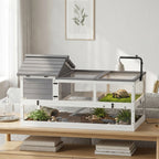 Schildkrötenhaus aus Holz Outdoor Terrarium 116x70,5x69,5cm Grau