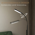 LED Stehlampe Dimmbar, Fernbedienung, 360° Schwanenhals, Schwarz