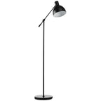 Stehleuchte im Industriedesign, höhenverstellbar, Bodenschalter; 30 m x 30 cm x 131 cm, Schwarz