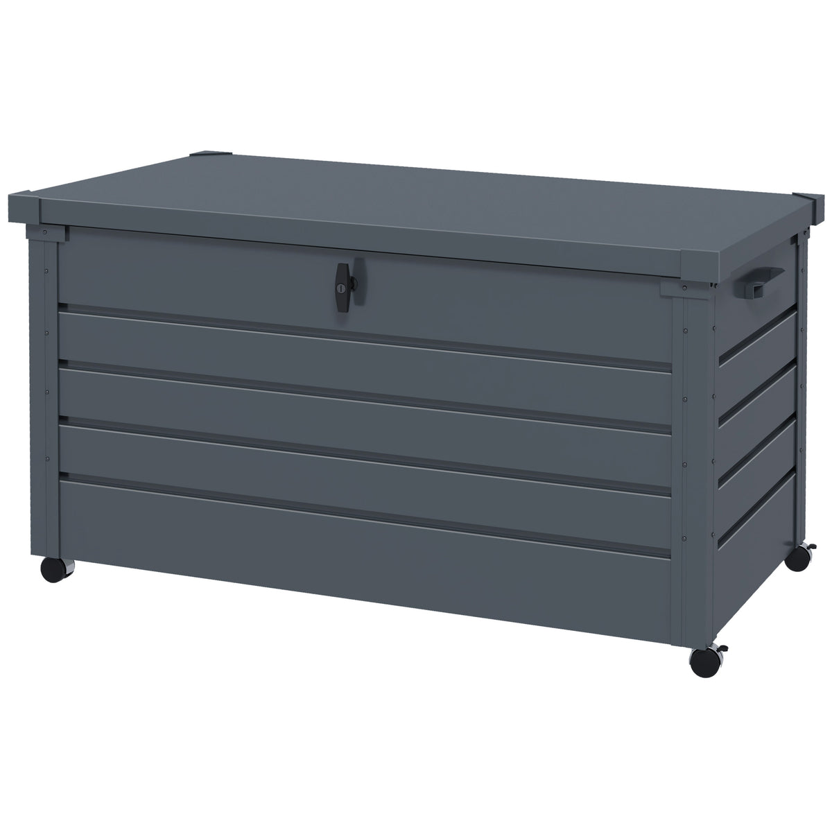 Gartenbox Metall 311 Liter mit Griffen 120 x 62cm Dunkelgrau