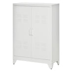 Aktenschrank Metallschrank Mehrzweckschrank mit magnetischer Lamellen-Doppelt¨¹r 75 x 33 x 110 cm Wei?