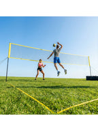 Volleyballnetz Set mit höhenverstellbaren Stahlpfosten, Tragbar
