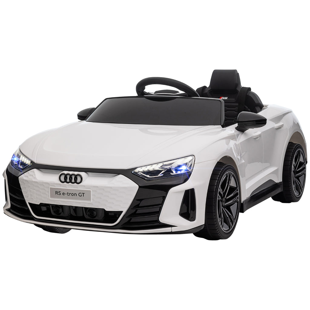 Kinder-Elektroauto mit Sicherheitsgurt, Fernbedienung, Scheinwerfern, Musikfunktion, wei?, 103 x 58 x 41cm
