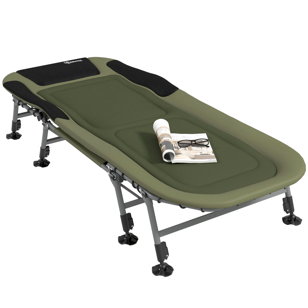 Campingliege Campingbett Feldbett, 200 x 85 x 40-55 cm, Grün
