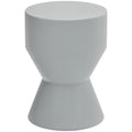 Sitzhocker aus Keramik 120kg belastbar Ø33 x 45,5 cm Wetterfest Garten Hocker in Sanduhrform Hellgrau