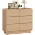 100 cm Sideboard, Buffetschrank mit 6 Schubladen, Kommode für Küche, Wohnzimmer, Esszimmer, Naturholz