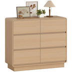 100 cm Sideboard, Buffetschrank mit 6 Schubladen, Kommode für Küche, Wohnzimmer, Esszimmer, Naturholz