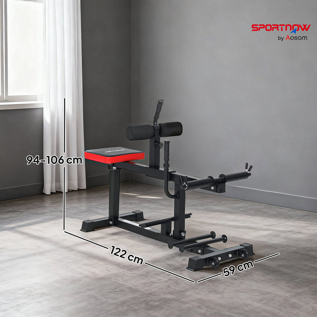 Beintrainings-Bank, Wadenhebemaschine, mit R?dern, Sportequipment f¨¹r Fitness-¨¹bungen zuhause, Stahl, Schwarz