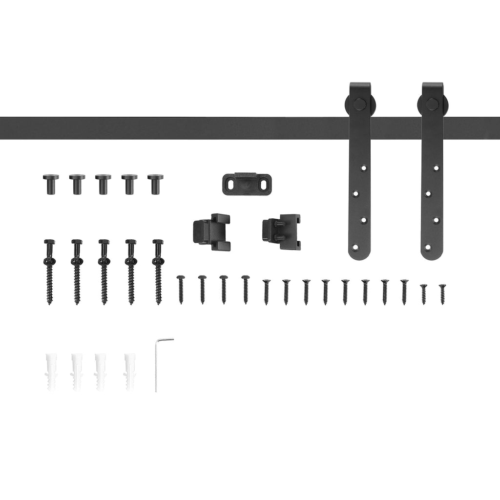180cm Sliding Track Steel Barn Wood Door Hardware Kit Cabinet Closet Hanger