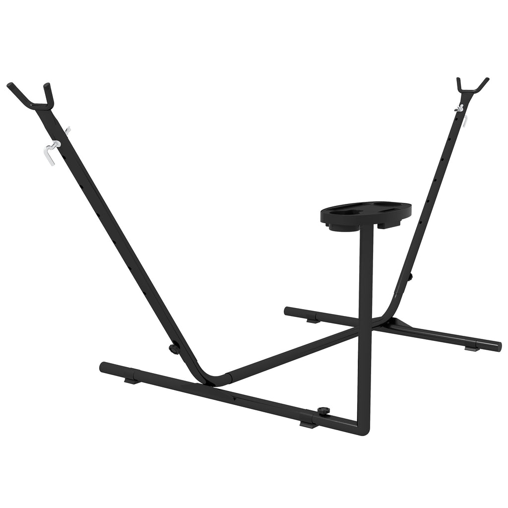 Hängemattengestell, für Hängematten bis 280 cm, Stahl, 285L x 125B x 110H cm, Schwarz