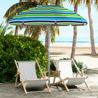 Sonnenschirm Strand Ø178 cm UV40+ windfest stabil höhenverstellbar Strandschirm mit Neigung Belüftung Tasche Mehrfarbig
