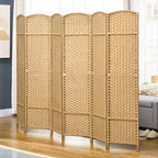 6-teiliger Raumtrenner, Faltbarer Sichtschutz, Sichtschutzwand f¨¹r Wohnzimmer, Schlafzimmer, Homeoffice, Natur