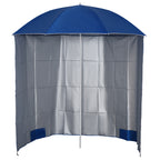 88" Arc 2.2M Fishing Umbrella Beach Parasol with Sides Brolly Shelter Canopy Shade with FREE Carry Bag Blue