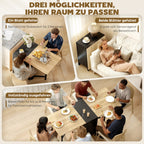 Klapptisch Esstisch Beistelltisch Eiche Metallrahmen Küche Wohnzimmer Dunkelholzfarbe+Schwarz