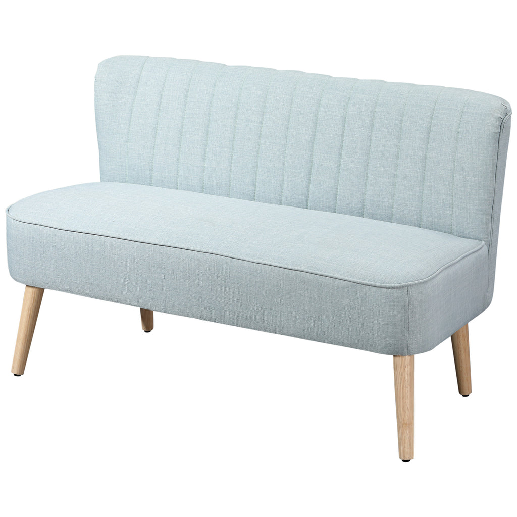 2-Sitzer Sofa, weiche Polsterung, pflegeleichter Bezug, bis 150 kg, 117 x 56,5 x 77 cm, Hellgrün