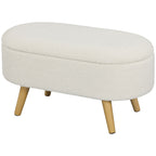 Sitzbank mit Stauraum und Deckel, Fu?hocker f¨¹r Flur, Wohnzimmer, Schlafzimmer, Holz, Stoffbezug, Wei?