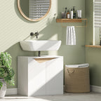Waschbeckenunterschrank, Badezimmer Unterschrank mit Soft-Close-Türen, Weiß, 60 x 35 x 57,9 cm