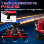 Elektrisches Go-Kart für Kinder, Gummiräder, 3-8 km/h, mit Lichtern und Musikfunktion, Rot