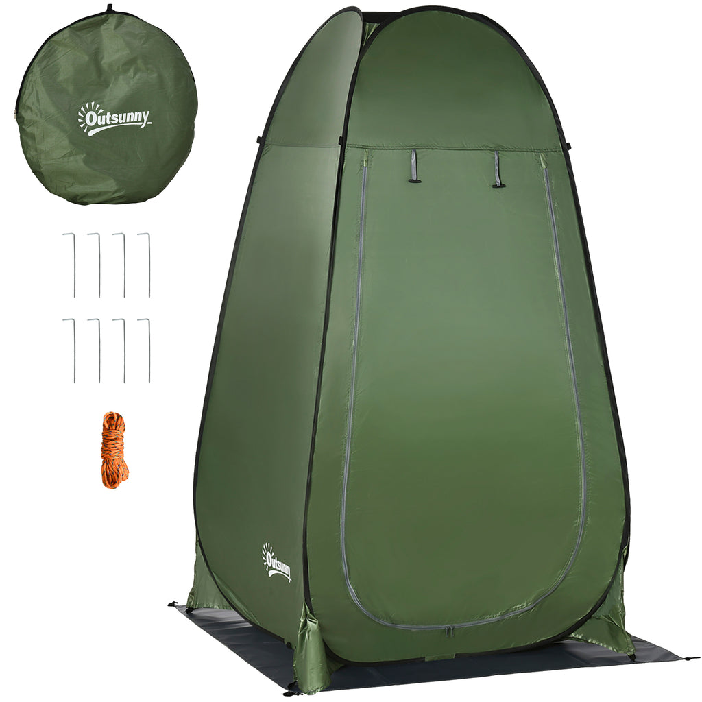 Duschzelt, Outdoor Umkleidekabine, faltbar, inkl. Tragetasche, 126 x 124 x 189 cm, Dunkelgrün